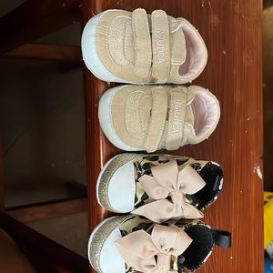 2 pair baby girl shoes
